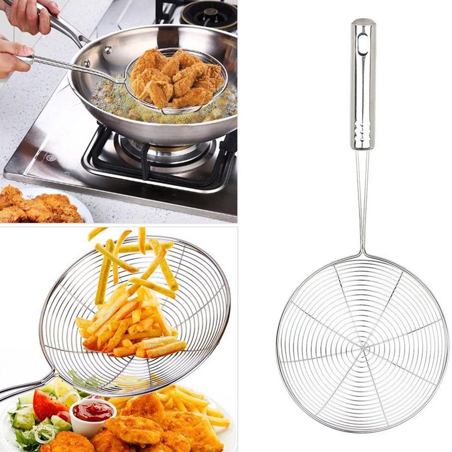 2727 Mini Oil Strainer To Get Perfect Fried Food Stuffs Easily Without Any Problem And Damage. DeoDap 2727 Mini Oil Strainer To Get Perfect Fried Food Stuffs Easily Without Any Problem And Damage. DeoDap